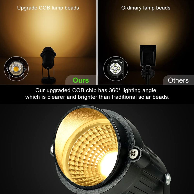 LightingWill 5W LED Landscape Lights, Warm White 3000K-3500K, Waterproof DC 12V COB LED Outdoor Wall Spotlight Low Voltage Garden Tree Spot Lighting for,Yard,Pathways,Fence (4 Pack) - Image 3